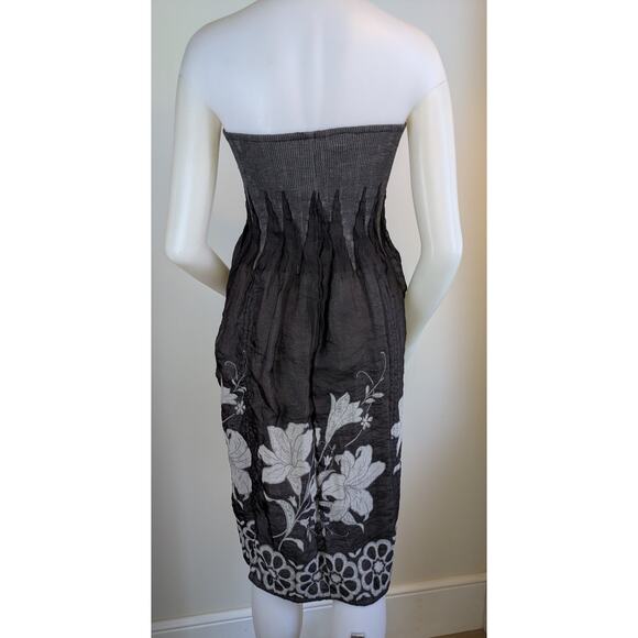 Anthropologie Lapis Convertible Smocked Tube Dress / Skirt OS Boho Floral Midi - Picture 5 of 9